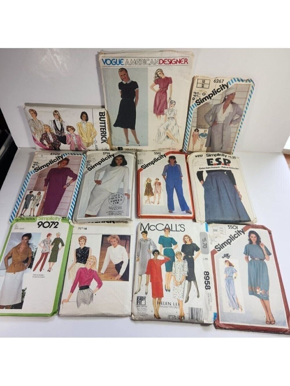 Sewing Patterns Lot of 11 Vogue Simplicity Butterick McCalls Cut Vintage 70s 80s